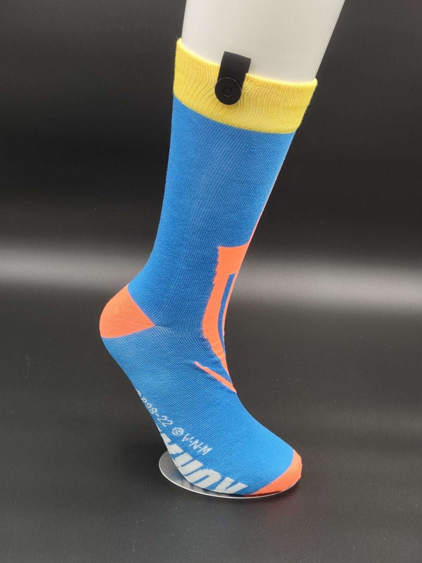 Kyoto Light Blue Novelty Crew Socks – Magnetic Lock and Loop Design - Le Loxx