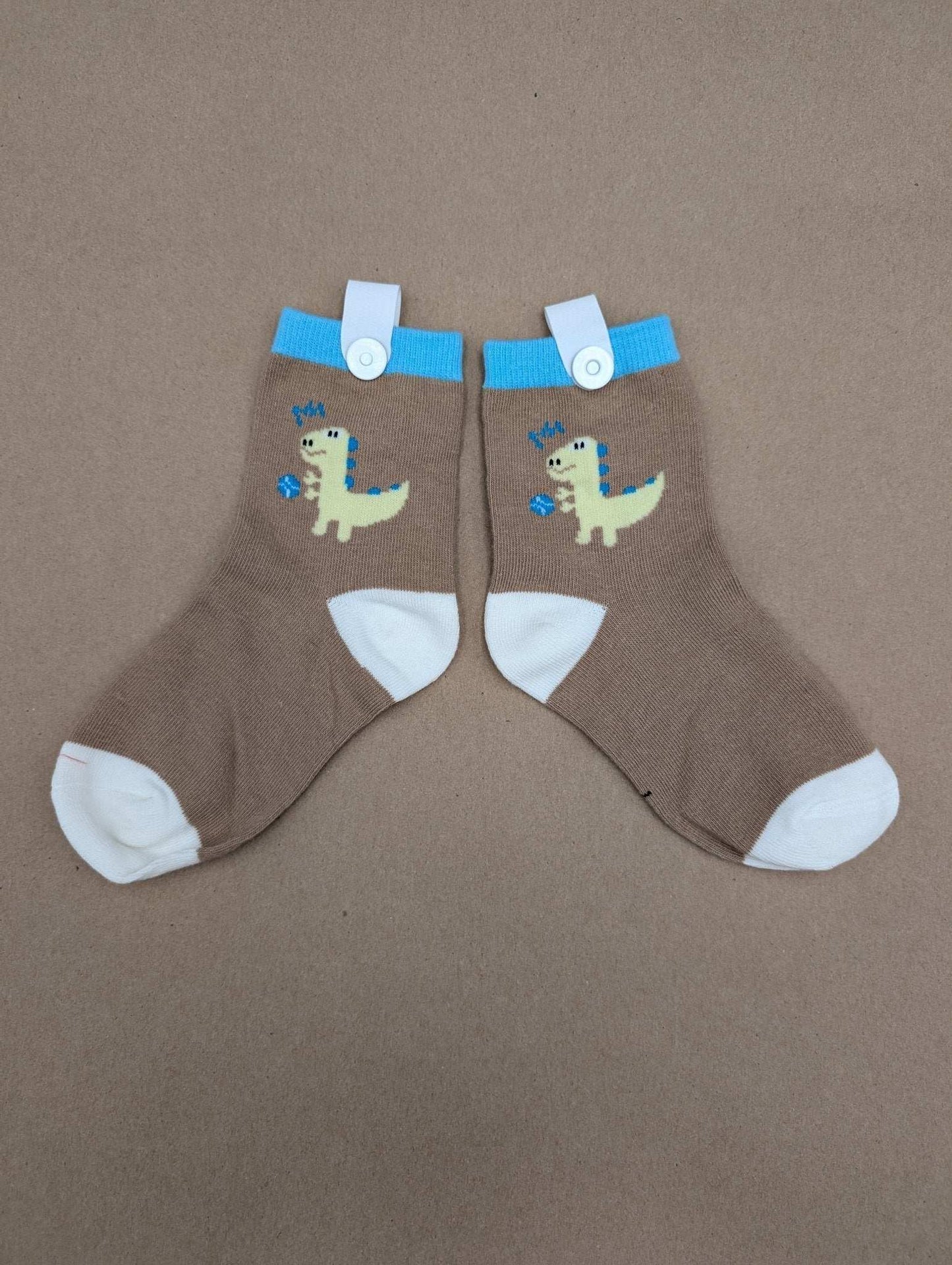 Benja Brown Dino Kids Socks - Le Loxx