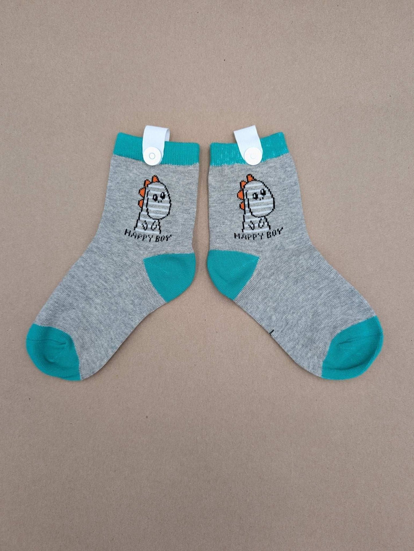 Benja Grey Dino Kids Socks - Le Loxx
