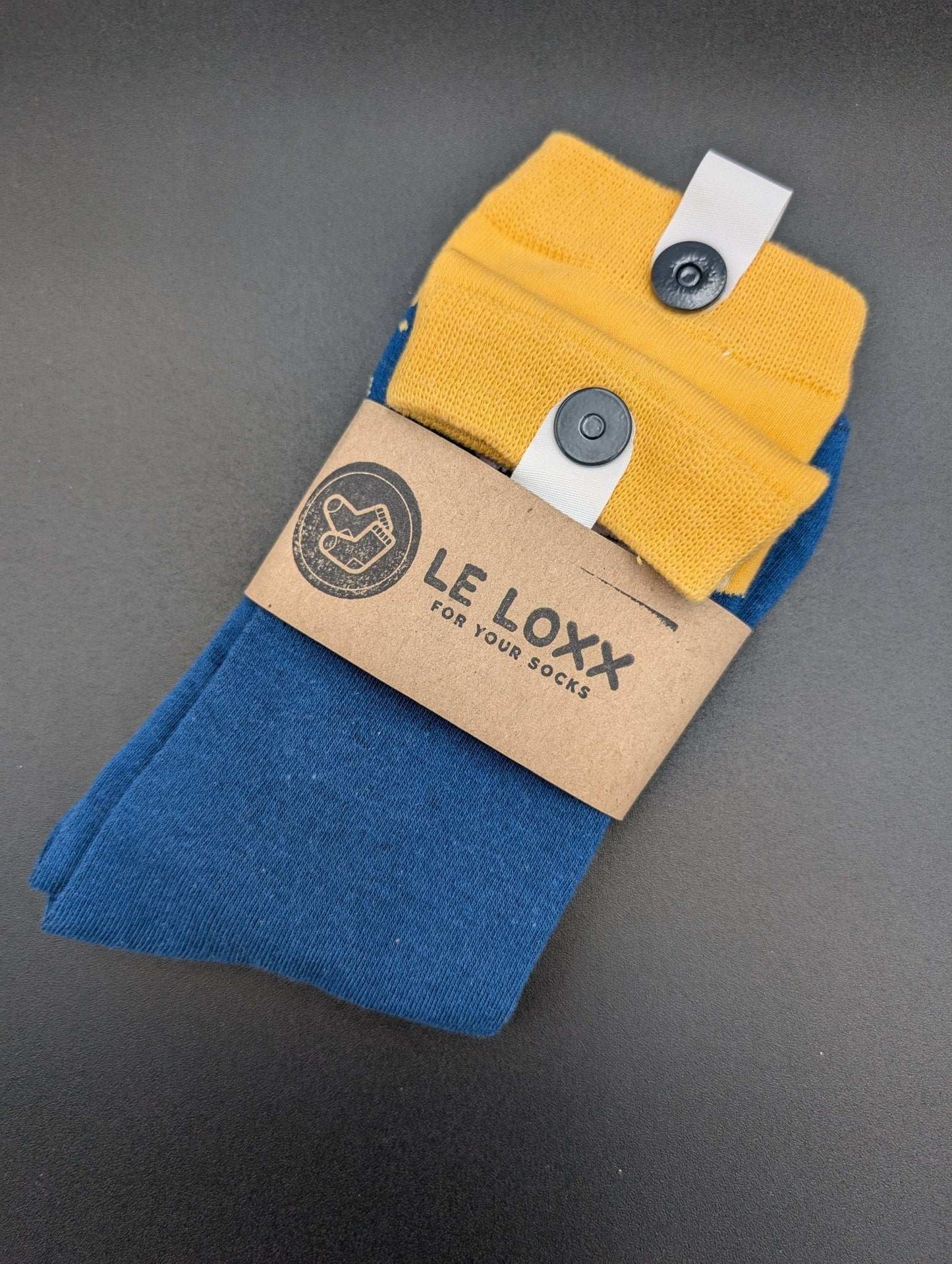 Bali Blue & Yellow high ankle socks - Le Loxx