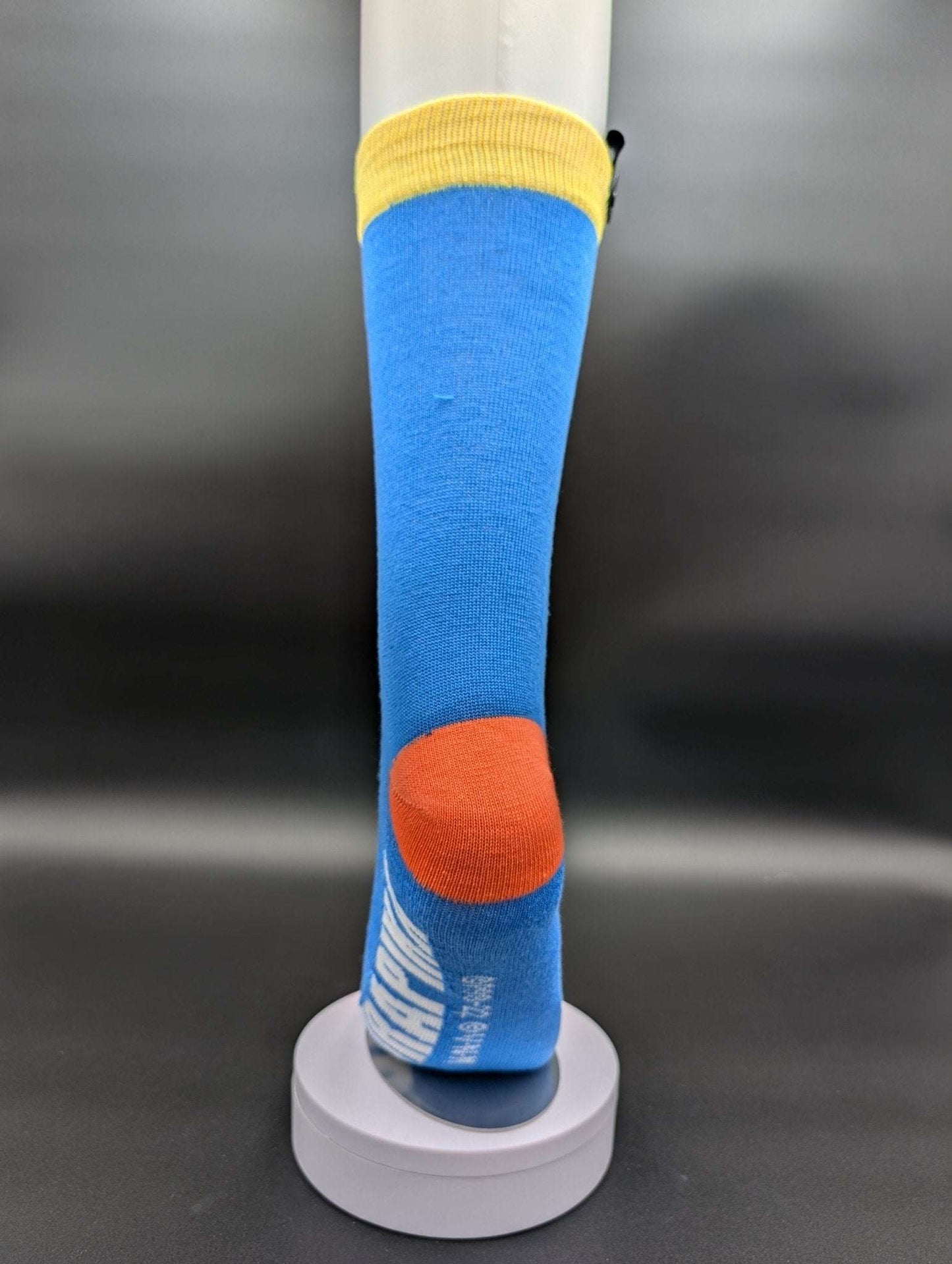 Kyoto Light Blue Novelty Crew Socks – Magnetic Lock and Loop Design - Le Loxx