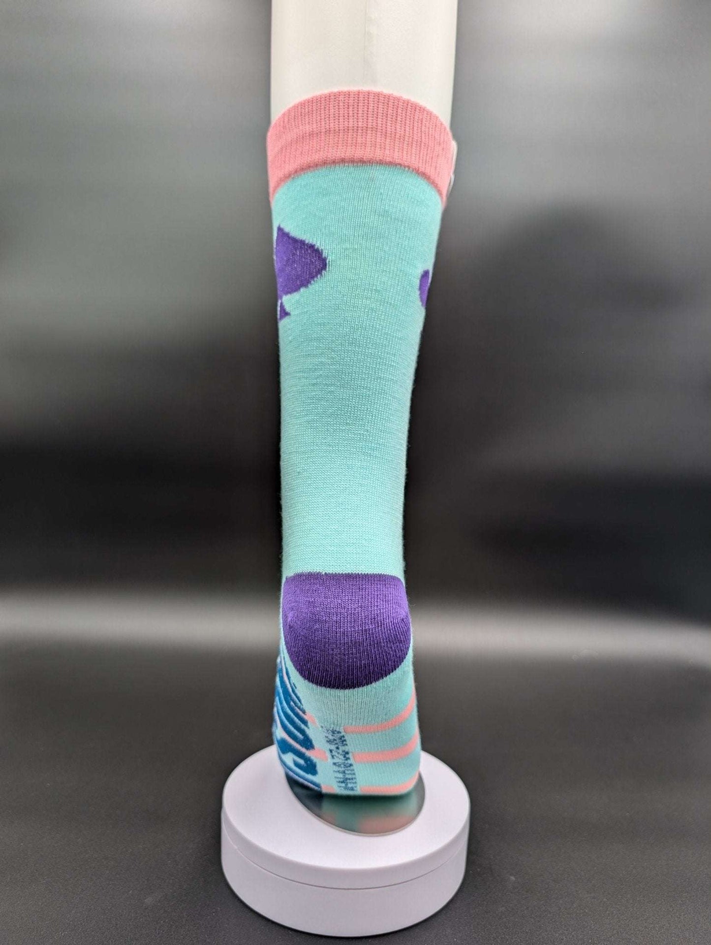 Kyoto Blue & Pink Novelty Crew Socks – Magnetic Lock and Loop Design - Le Loxx