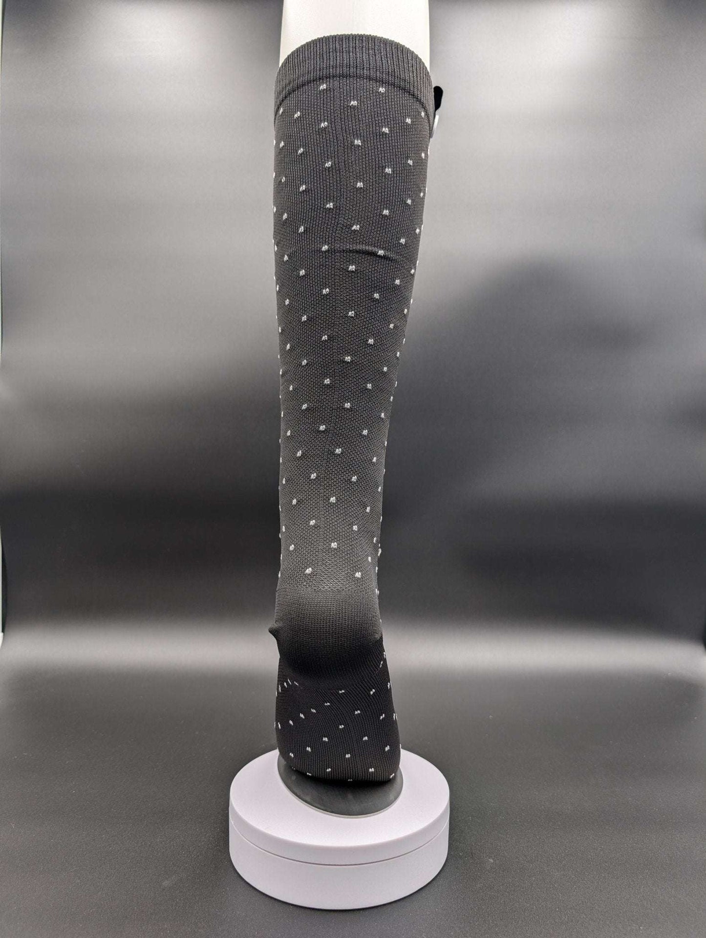Montreal Black Polka Dot Compression Socks – Magnetic Lock and Loop Design - Le Loxx