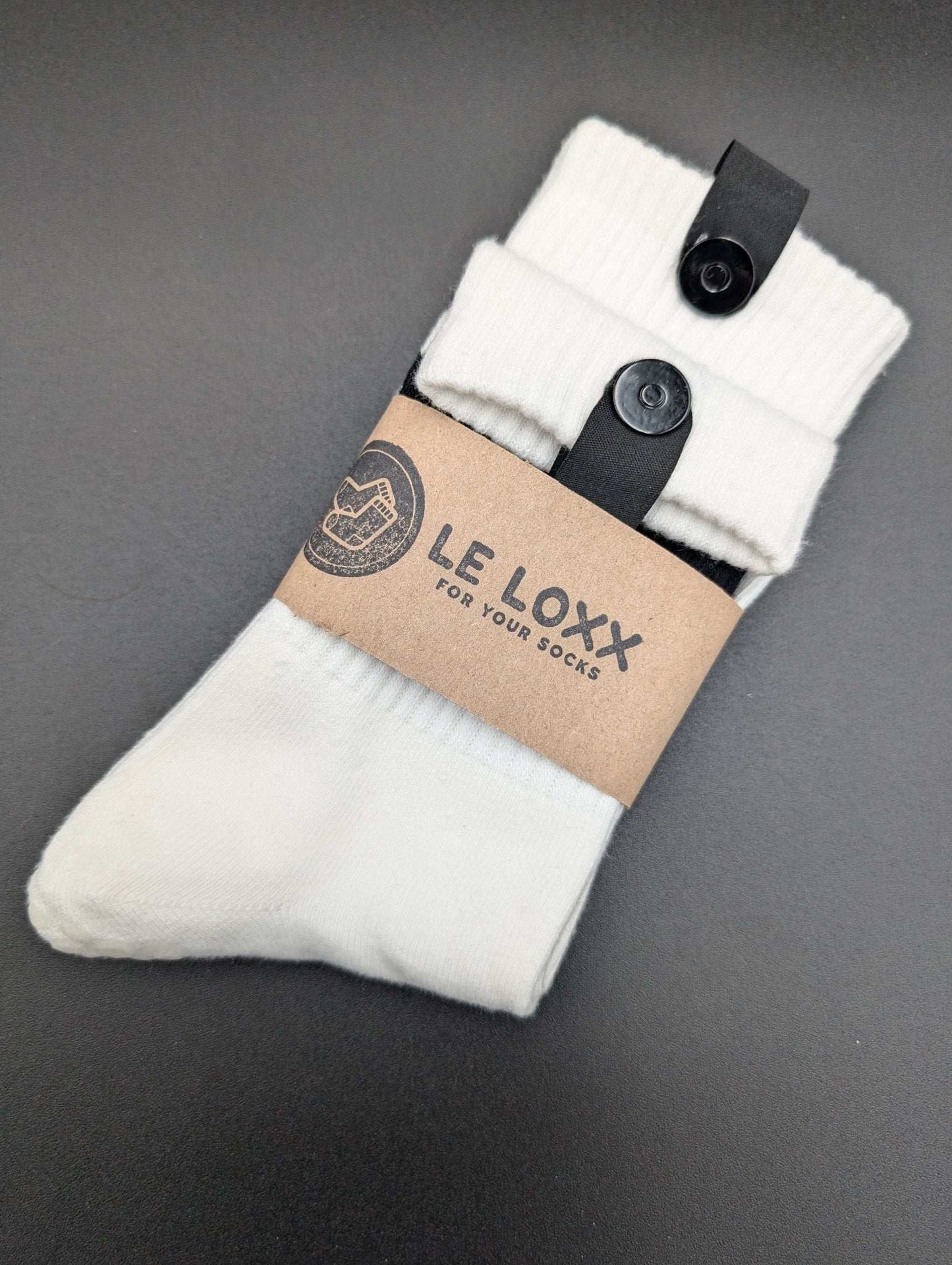 Sydney White Pilates Socks – Magnetic Lock and Loop Design - Le Loxx