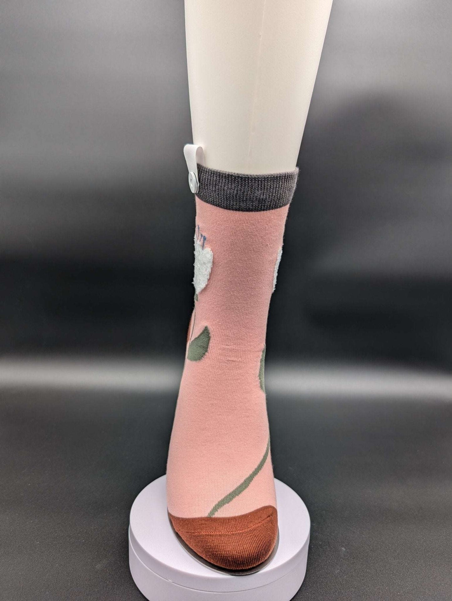 Vienna Flower Ankle Socks – Magnetic Lock and Loop Design - Le Loxx