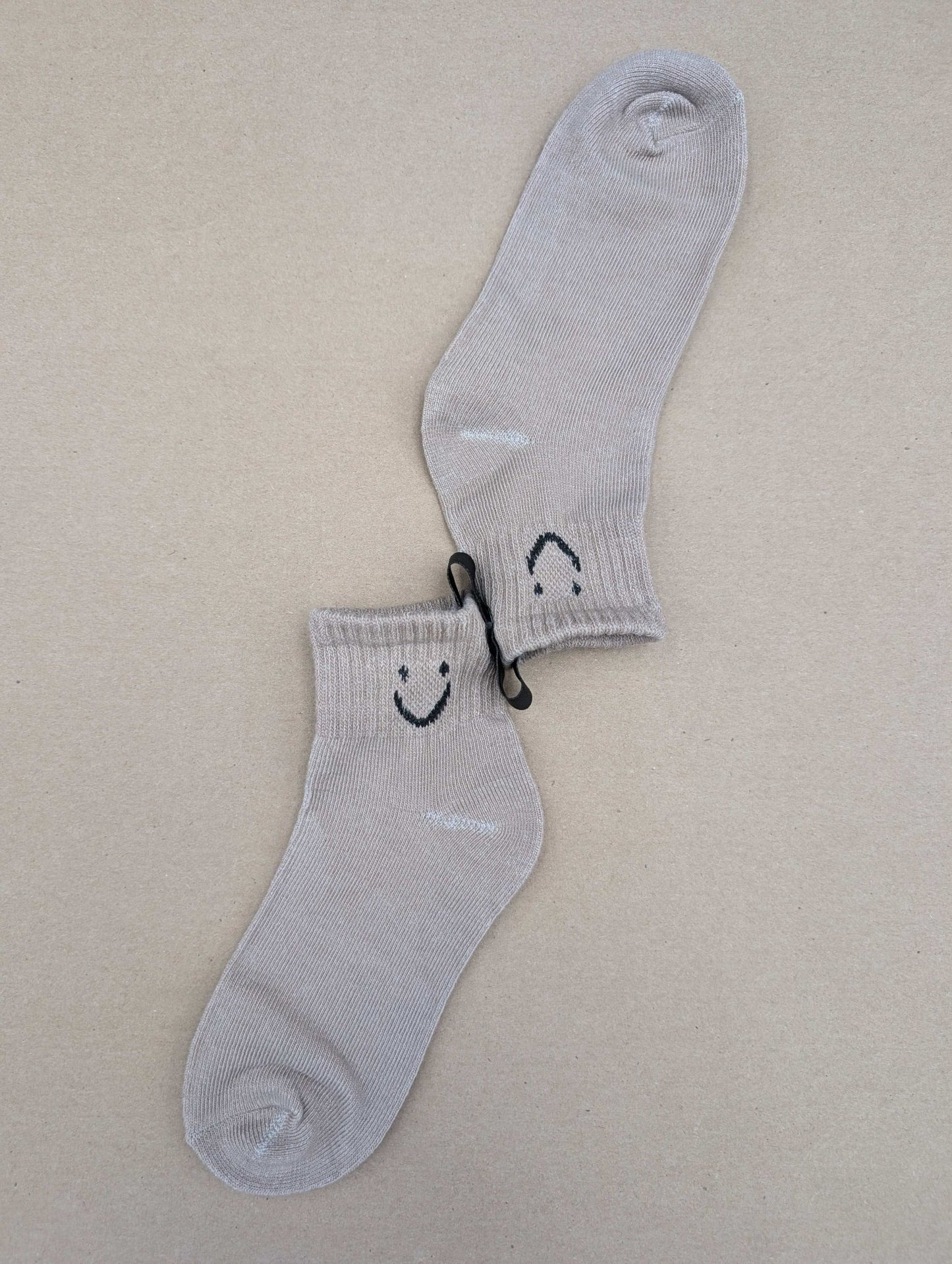 Joy Beige Kids Socks – Magnetic Lock and Loop Design - Le Loxx
