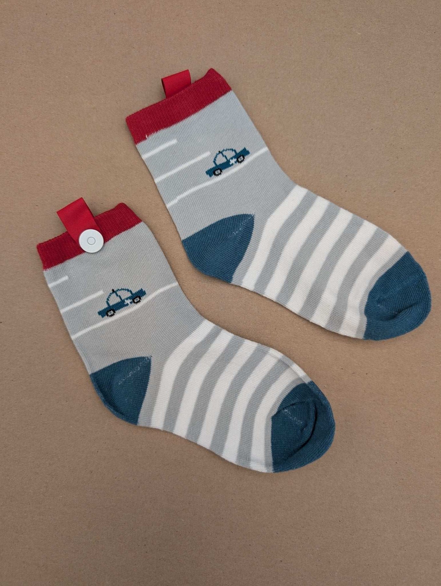 Benja Grey Car Kids Socks - Le Loxx