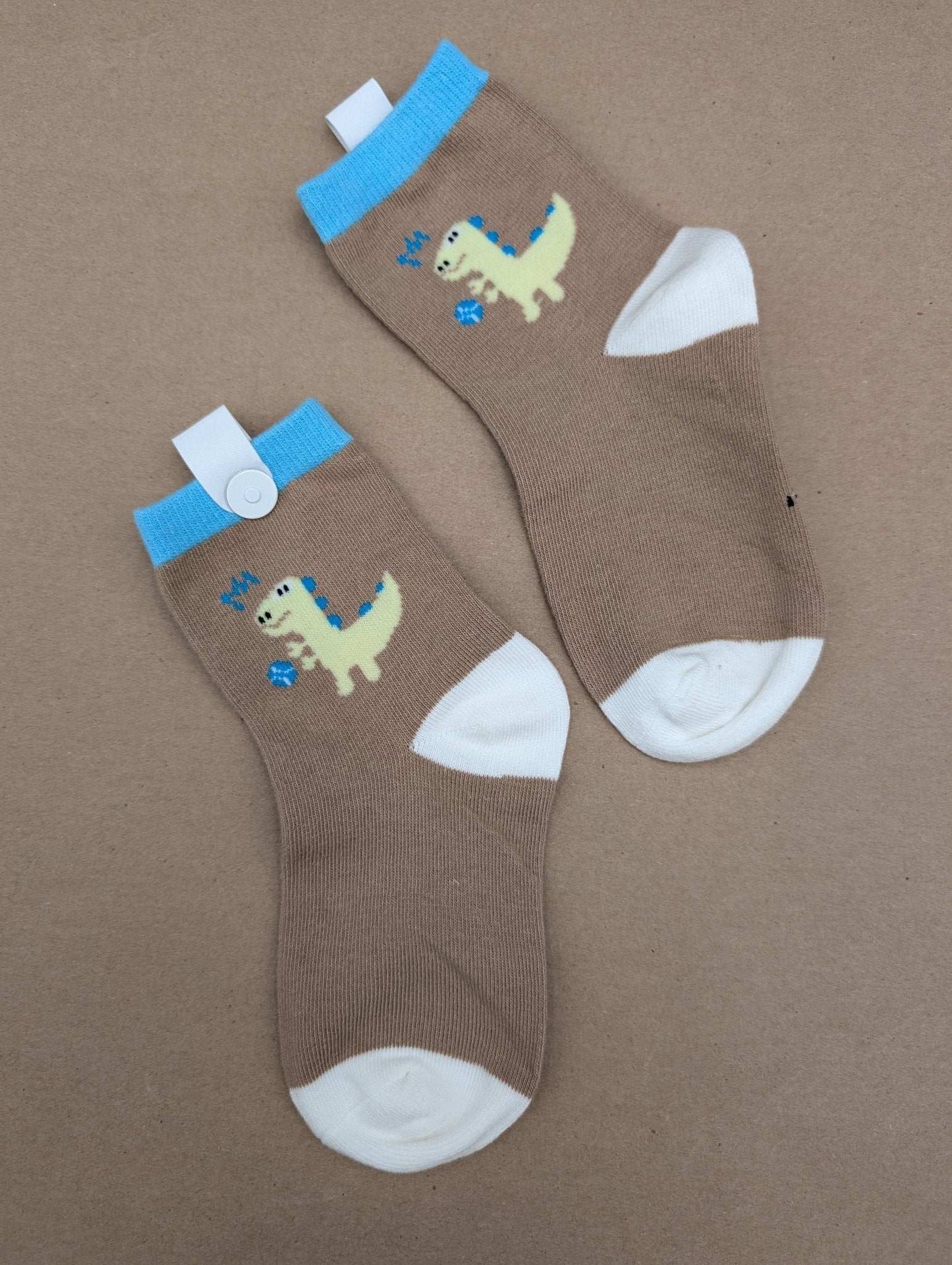 Benja Brown Dino Kids Socks - Le Loxx