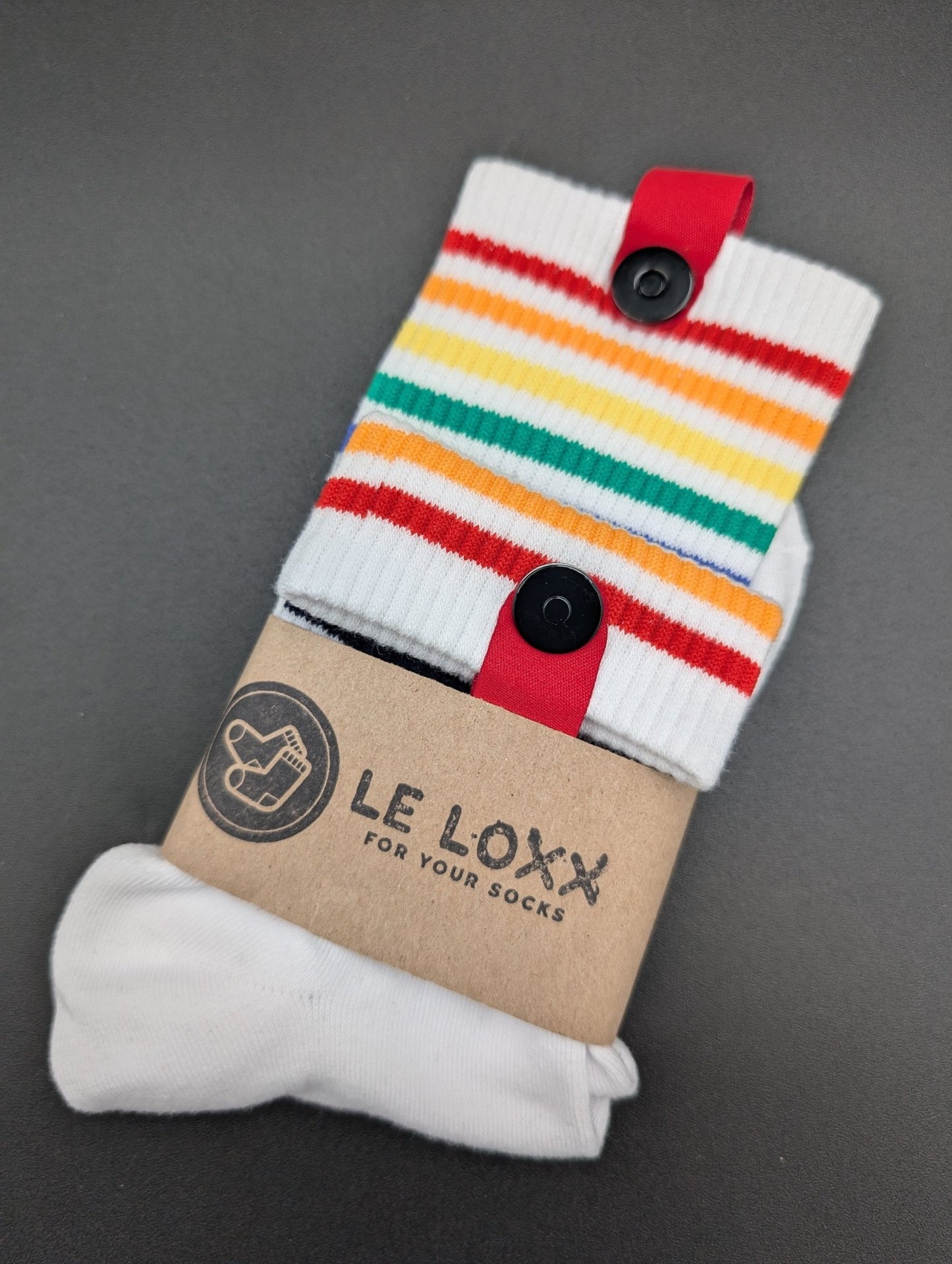 Rainbow Classic High Ankle Socks – Magnetic Lock and Loop Design - Le Loxx