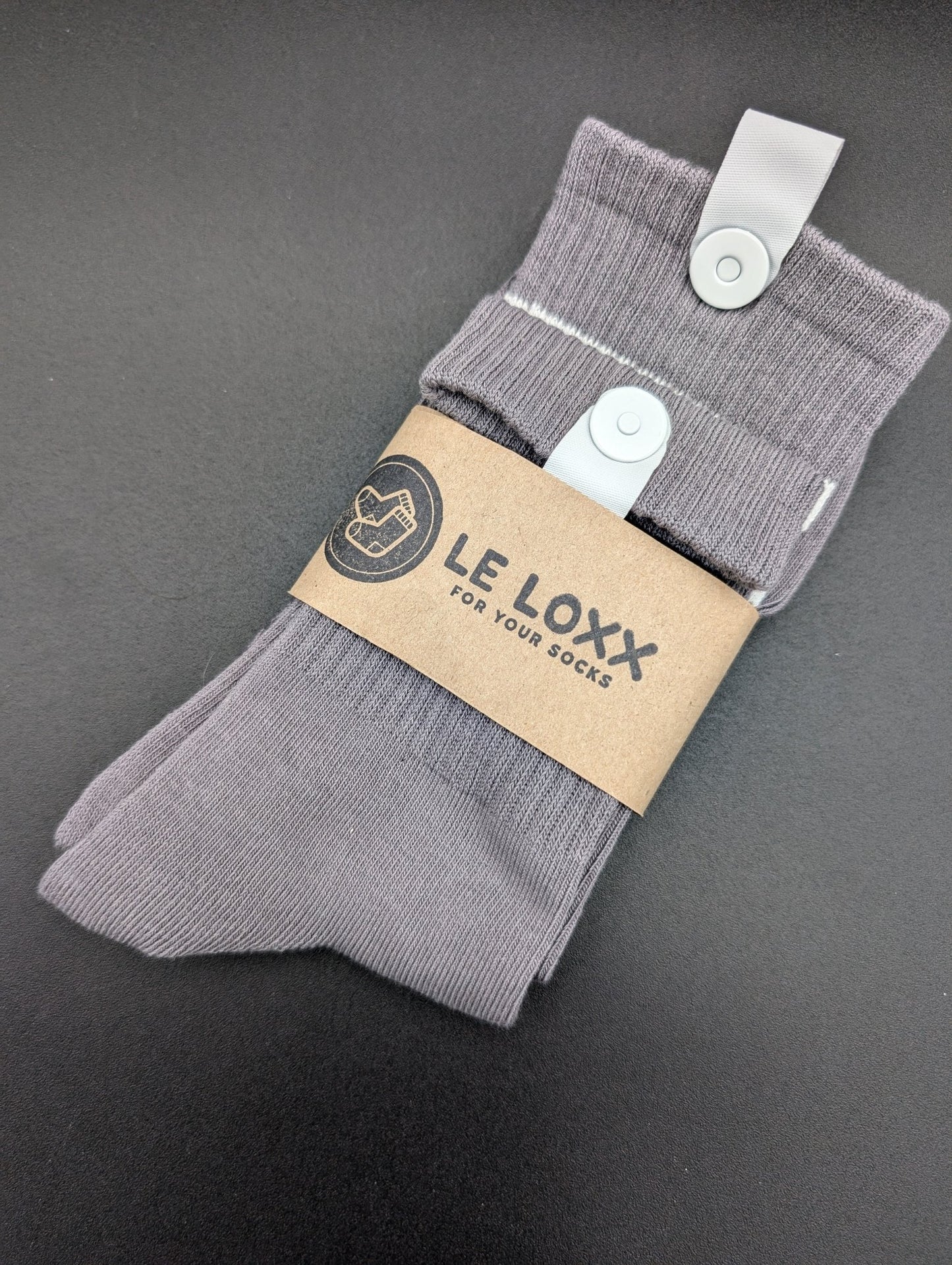 Sydney Grey Pilates Socks – Magnetic Lock and Loop Design - Le Loxx