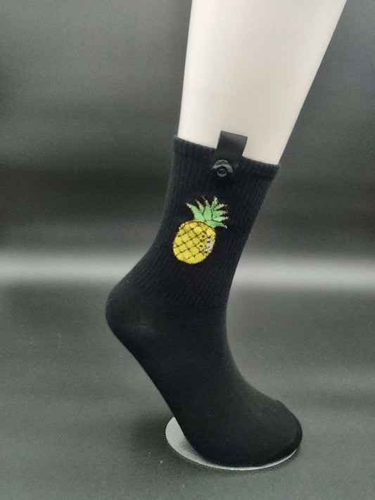 Honolulu Pineapple Crew Socks – Magnetic Lock and Loop Design - Le Loxx