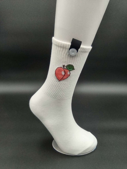 Honolulu Peaches Crew Socks – Magnetic Lock and Loop Design - Le Loxx