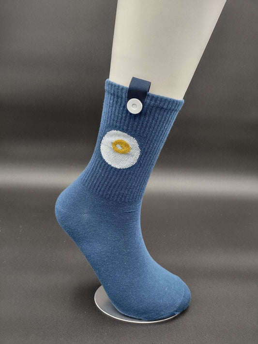 Honolulu Sunny Side Up Crew Socks – Magnetic Lock and Loop Design - Le Loxx