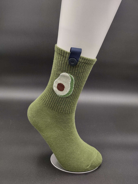 Honolulu Avocado Crew Socks – Magnetic Lock and Loop Design - Le Loxx