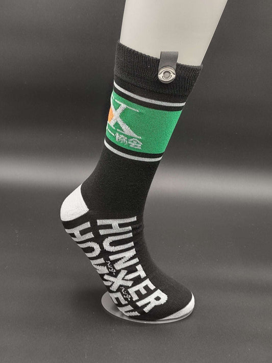 Kyoto Black Novelty Crew Socks – Magnetic Lock and Loop Design - Le Loxx