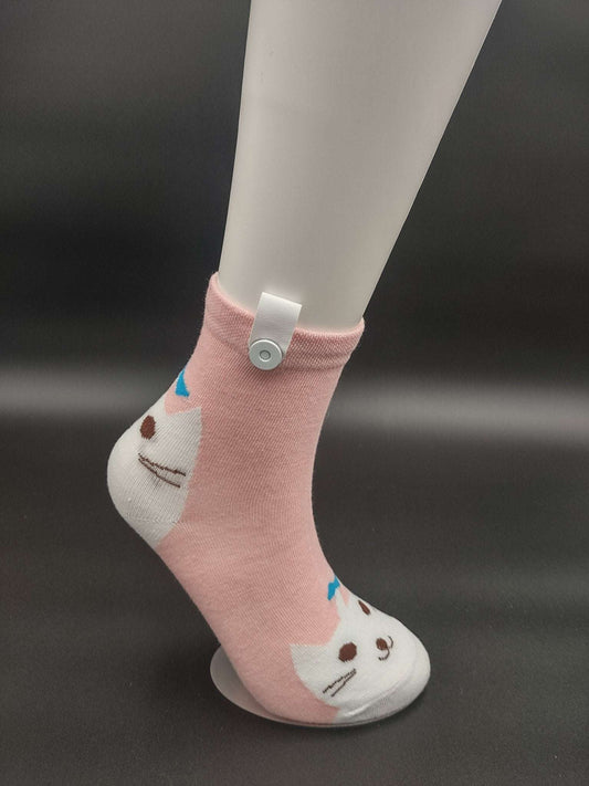 Osaka Pink Ankle Socks – Magnetic Lock and Loop Design - Le Loxx