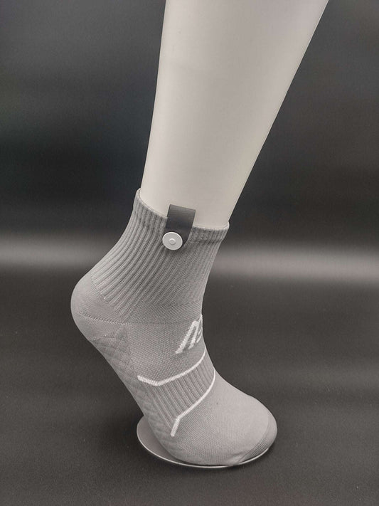 Stockholm Grey Running Socks – Magnetic Lock and Loop Design - Le Loxx
