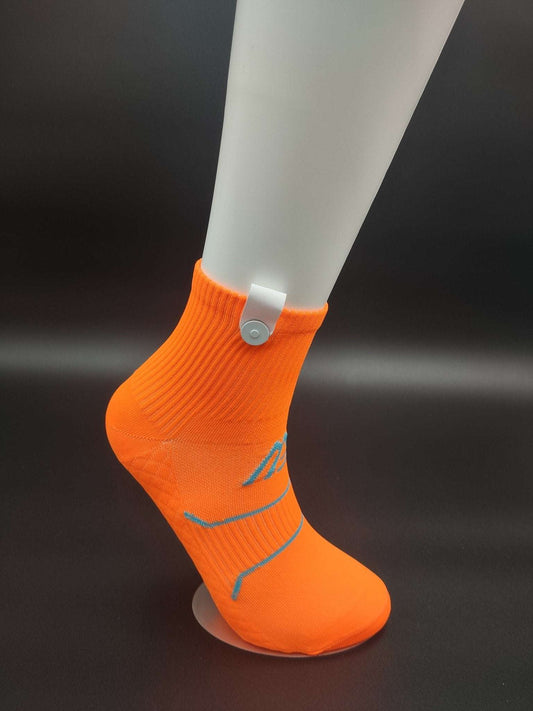 Stockholm Orange Running Socks – Magnetic Lock and Loop Design - Le Loxx