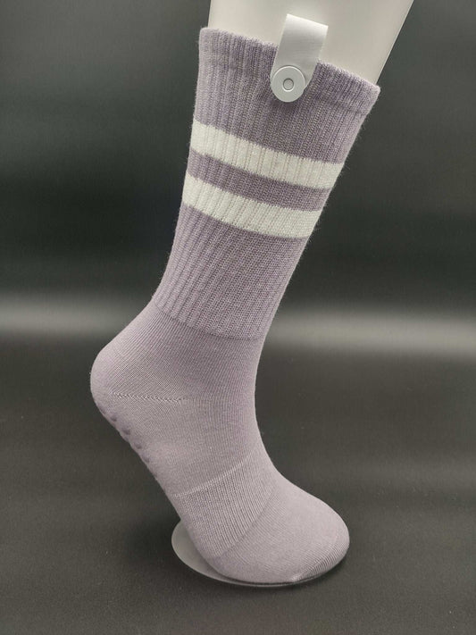 Sydney Purple Pilates Socks – Magnetic Lock and Loop Design - Le Loxx