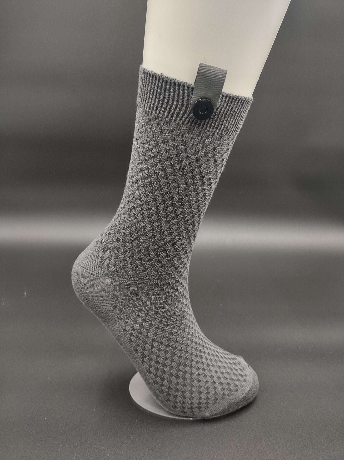 Shanghai Grey Bamboo Crew Socks – Magnetic Lock and Loop Design - Le Loxx