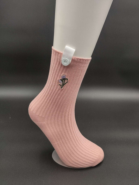 Vienna Pink Ankle Socks – Magnetic Lock and Loop Design - Le Loxx