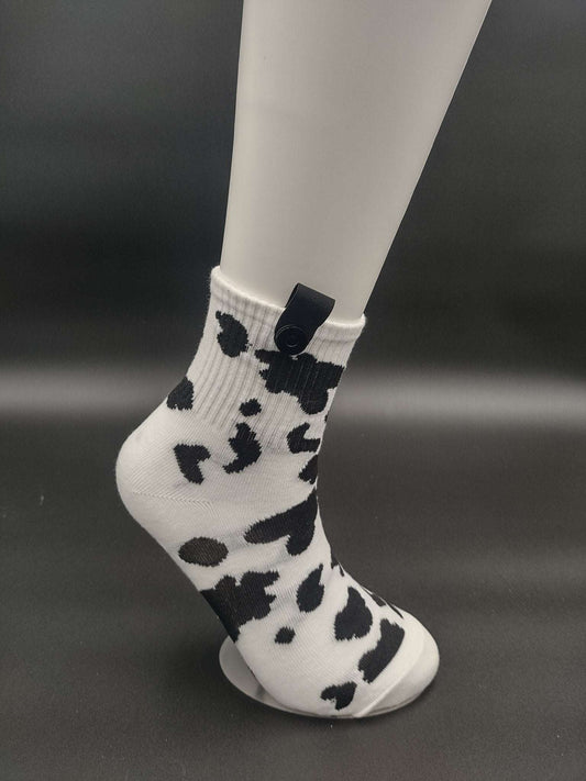 Zurich Cute Cow Novelty Socks – Magnetic Lock and Loop Design - Le Loxx