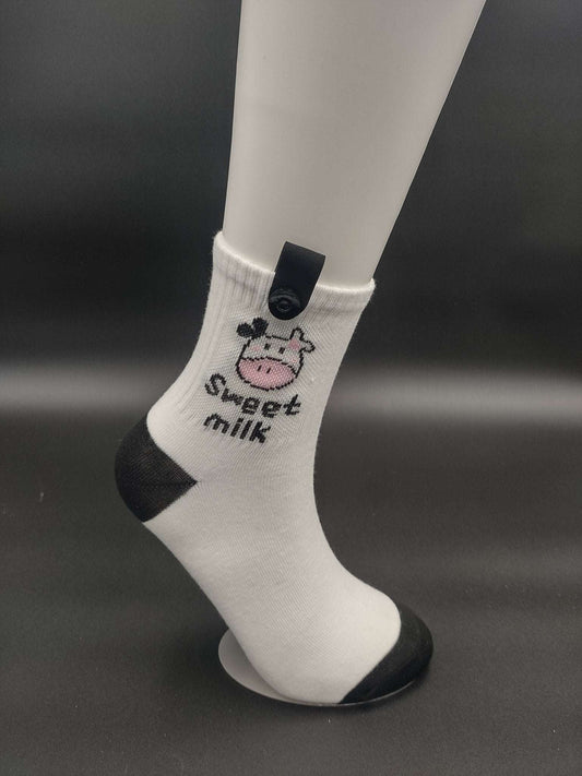 Zurich Sweet Milk Novelty Socks – Magnetic Lock and Loop Design - Le Loxx