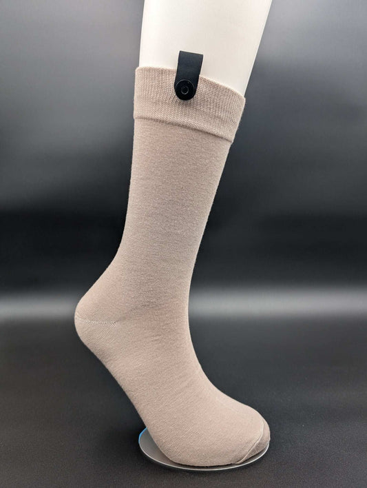 Greenland Light Truffle Boardroom Socks – Magnetic Lock and Loop Design - Le Loxx
