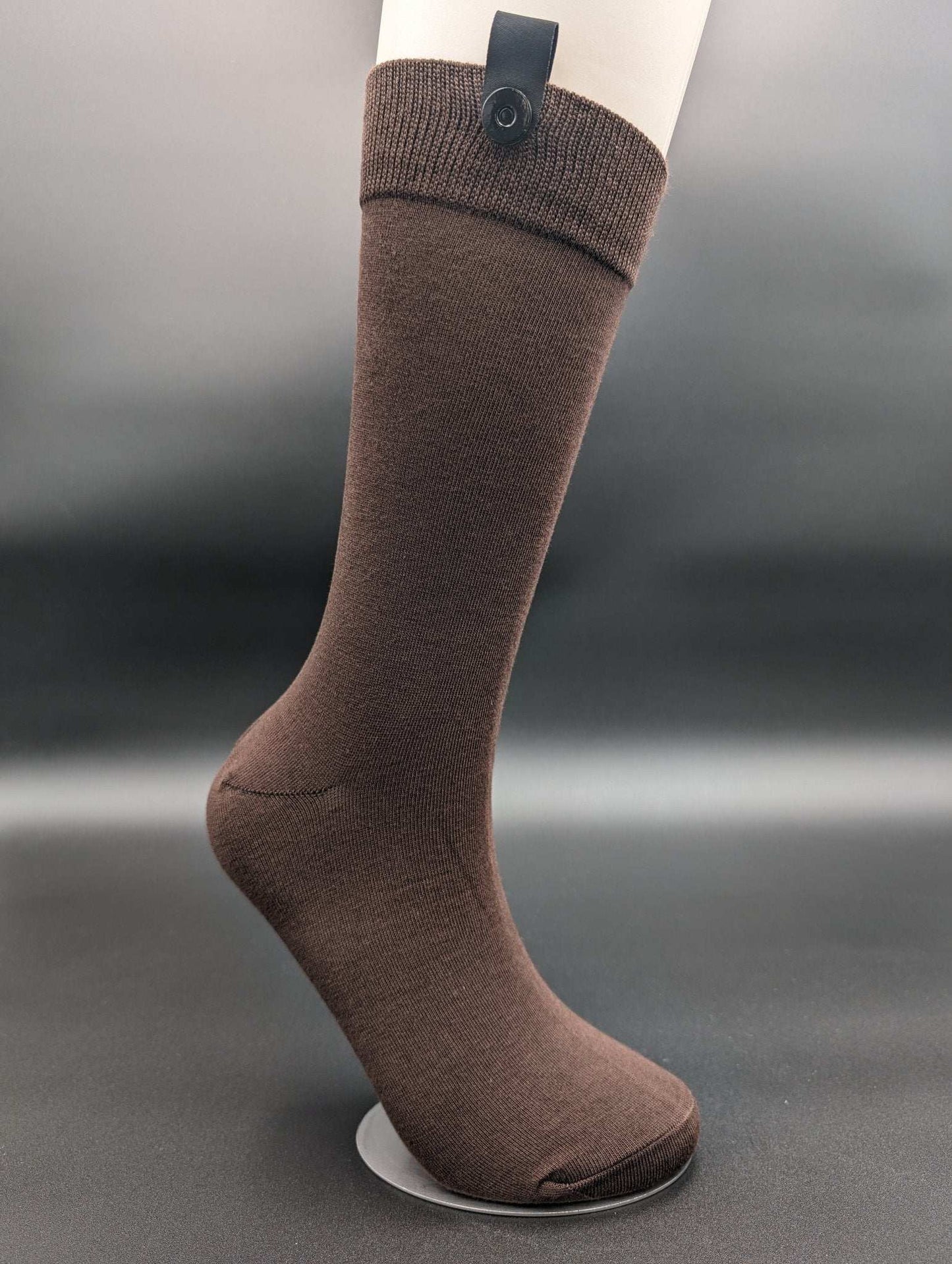 Greenland Dark Brown Boardroom Socks – Magnetic Lock and Loop Design - Le Loxx