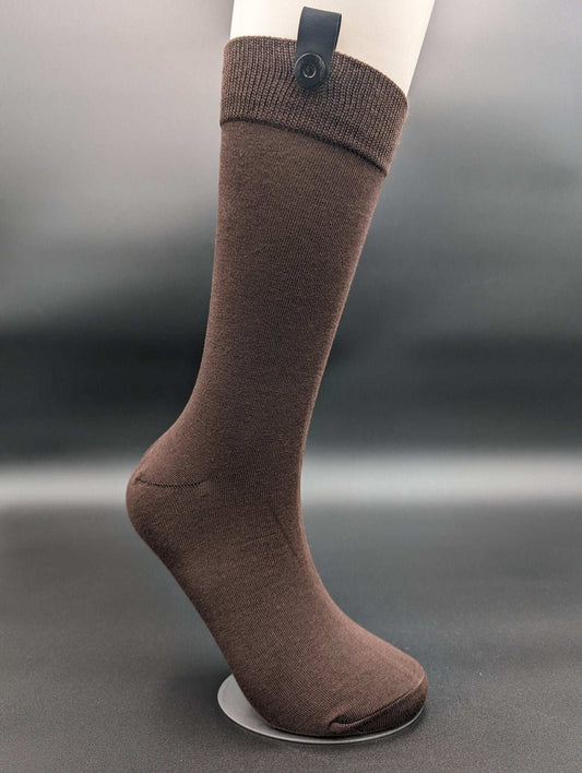 Greenland Dark Brown Boardroom Socks – Magnetic Lock and Loop Design - Le Loxx