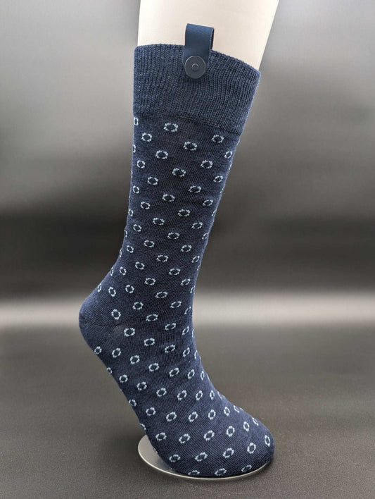 South of France Blue Dot Executive Socks – Magnetic Lock and Loop Design - Le Loxx