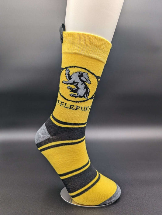 Witch & Warlock Yellow Crew Socks – Magnetic Lock and Loop Design - Le Loxx