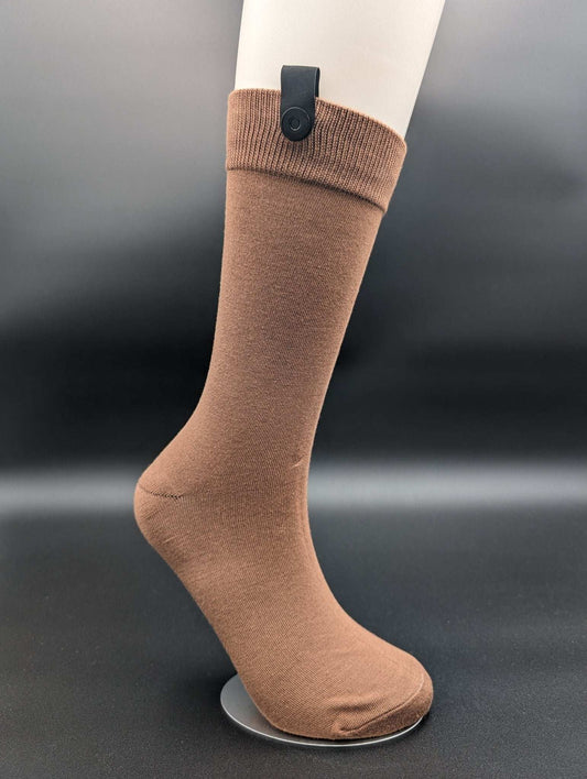 Greenland Truffle Boardroom Socks – Magnetic Lock and Loop Design - Le Loxx