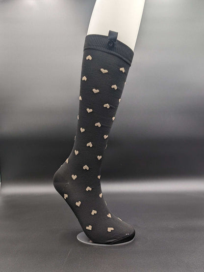Montreal Hearts Compression Socks – Magnetic Lock and Loop Design - Le Loxx