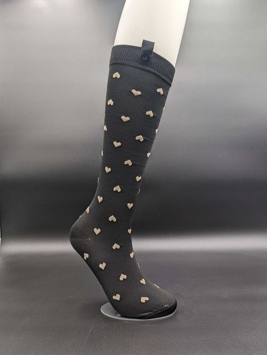 Montreal Hearts Compression Socks – Magnetic Lock and Loop Design - Le Loxx
