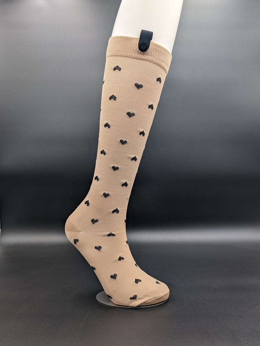 Montreal Golden Hearts Compression Socks – Magnetic Lock and Loop Design - Le Loxx