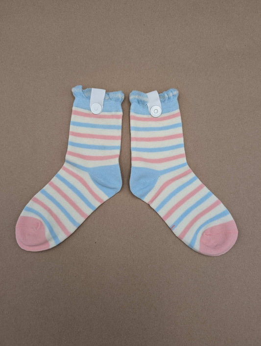 Lune Stripes Kids Socks – Magnetic Lock and Loop Design - Le Loxx