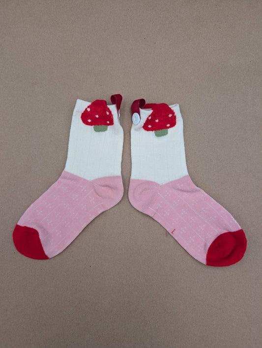 Lune Strawberries Kids Socks – Magnetic Lock and Loop Design - Le Loxx