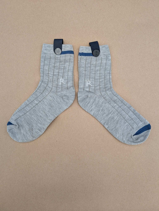 Sen Grey Kids Socks – Magnetic Lock and Loop Design - Le Loxx