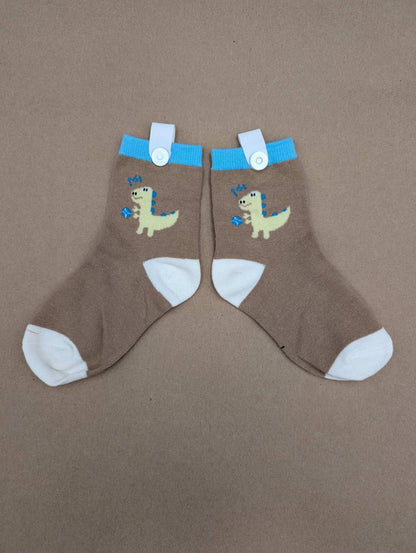 Benja Brown Dino Kids Socks - Le Loxx