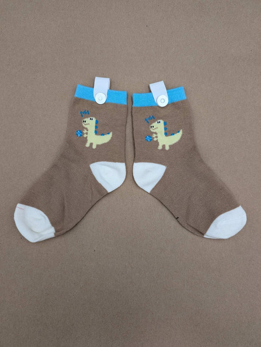 Benja Brown Dino Kids Socks - Le Loxx