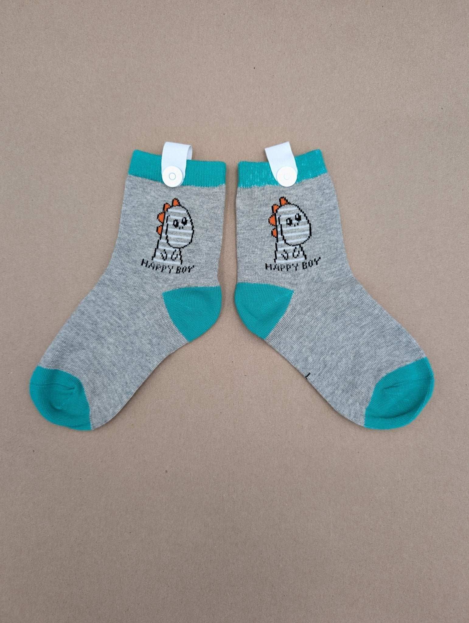 Benja Grey Dino Kids Socks - Le Loxx