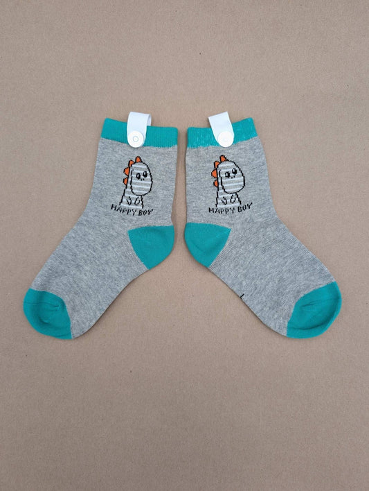 Benja Grey Dino Kids Socks - Le Loxx
