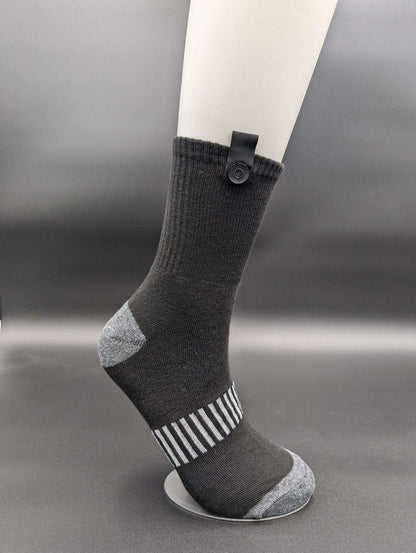 Seattle Black Athletic Crew Socks – Magnetic Lock and Loop Design - Le Loxx
