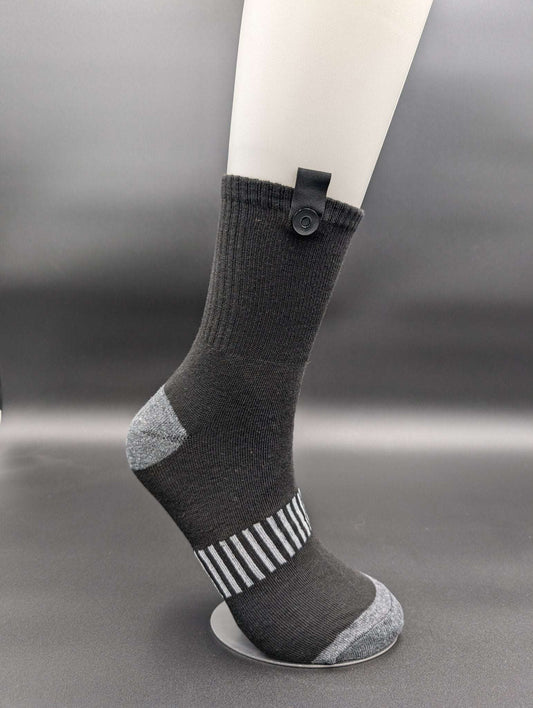 Seattle Black Athletic Crew Socks – Magnetic Lock and Loop Design - Le Loxx