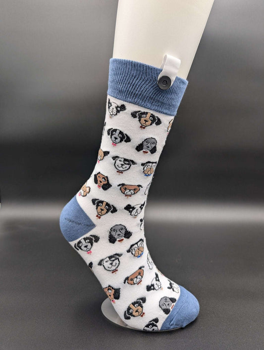 Phoenix White Dogs Crew Socks – Magnetic Lock and Loop Design - Le Loxx
