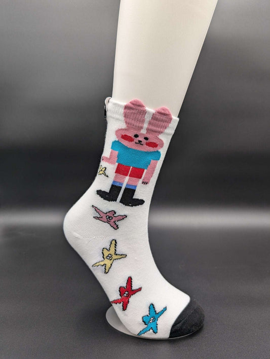 Le Bunny Hey Brother Novelty Socks – Magnetic Lock and Loop Design - Le Loxx