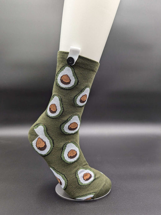 San Francisco Avocado Novelty Crew Socks – Magnetic Lock and Loop Design - Le Loxx