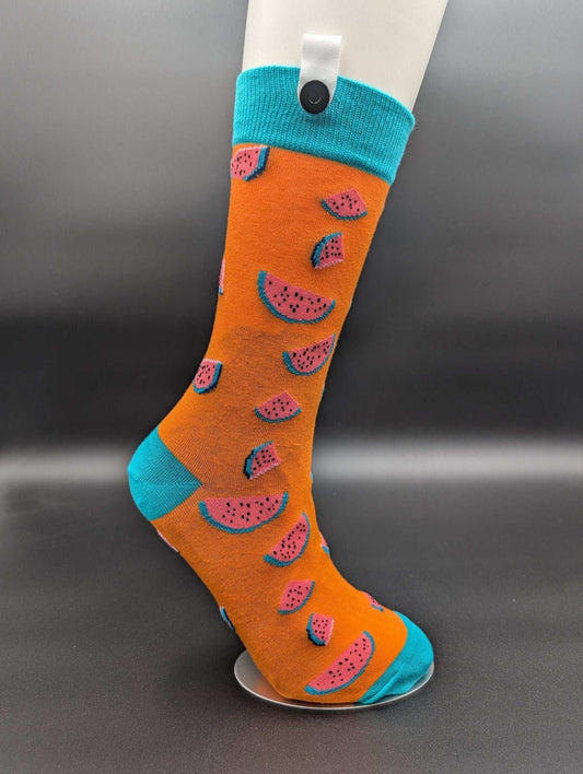 Hawaii Orange Watermelon Crew Socks – Magnetic Lock and Loop Design - Le Loxx