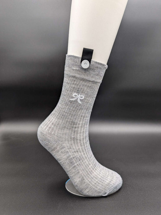 Madison Grey Crew Socks – Magnetic Lock and Loop Design - Le Loxx